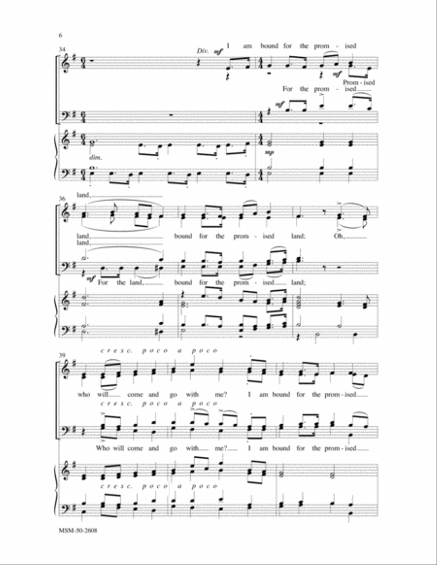 Bound for the Promised Land On Jordan's Stormy Banks I Stand 4-Part scores gallery preview page 4