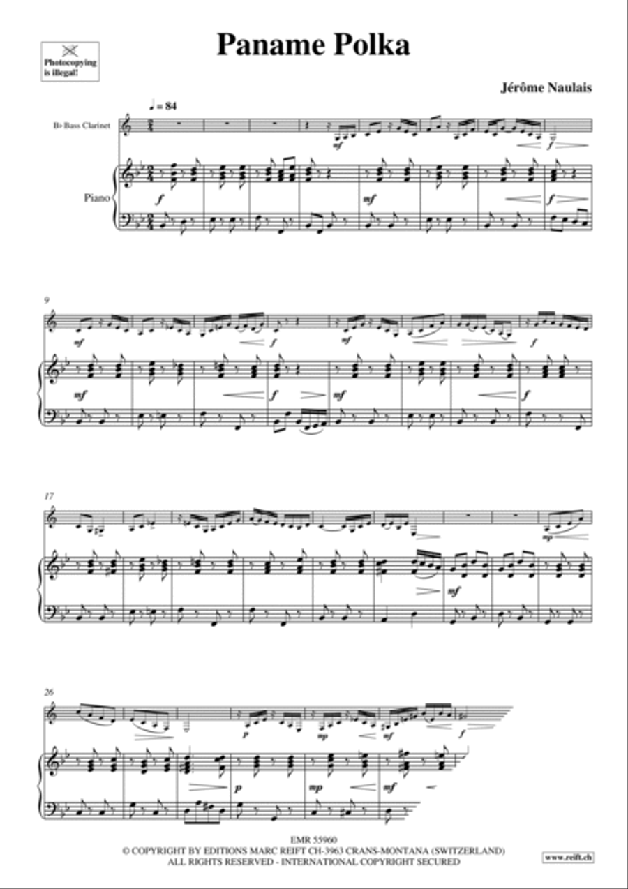 Paname Polka Bass Clarinet scores gallery preview page 4
