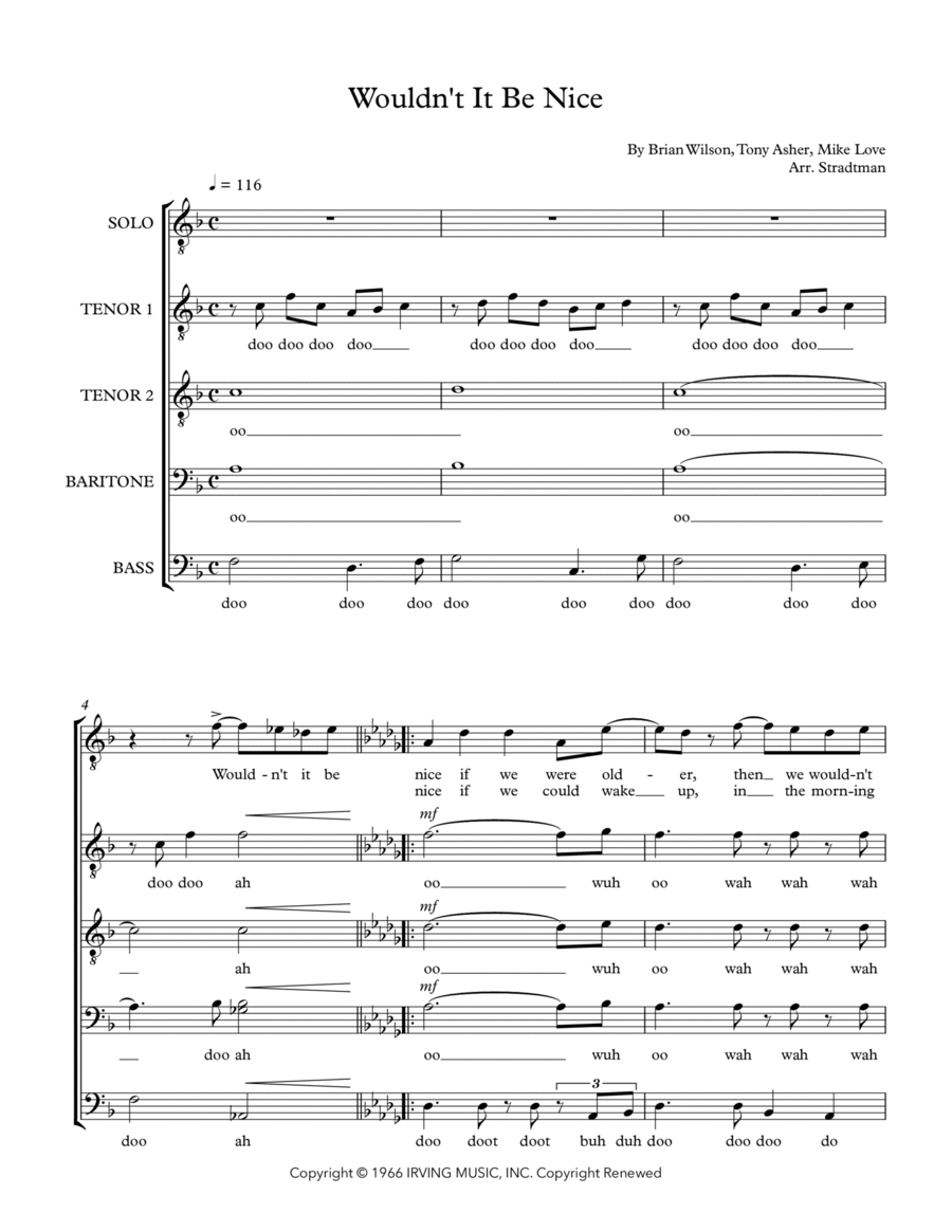 Wouldn't It Be Nice TTBB scores gallery preview page 1