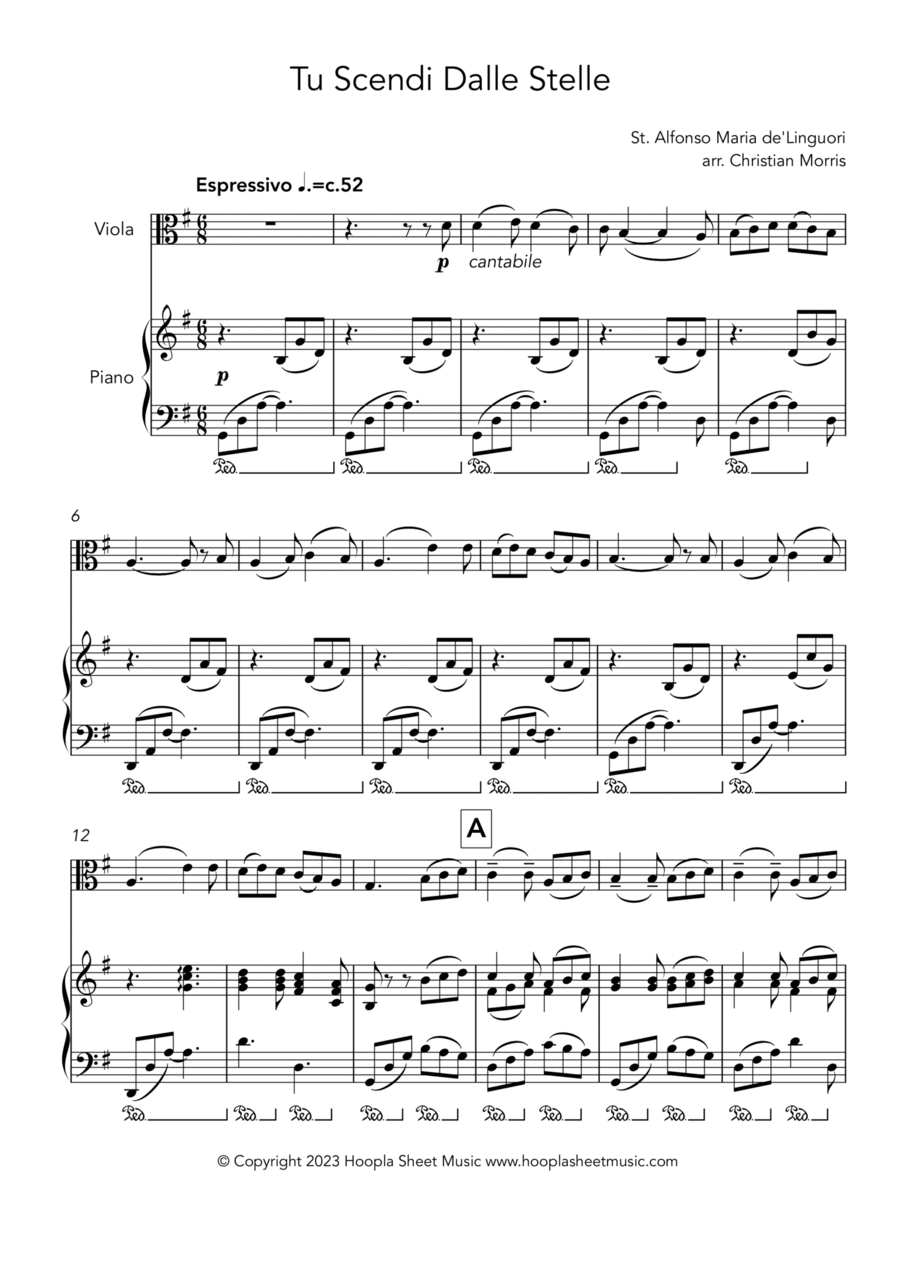 Tu Scendi Dalle Stelle Viola scores gallery preview page 1