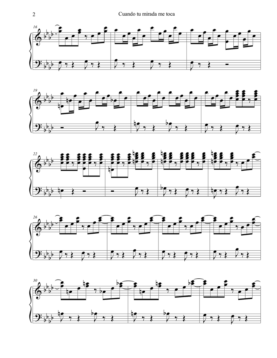 CUANDO TU MIRADA ME TOCA CUANDO TU MIRADA ME TOCA Piano Solo scores gallery preview page 2