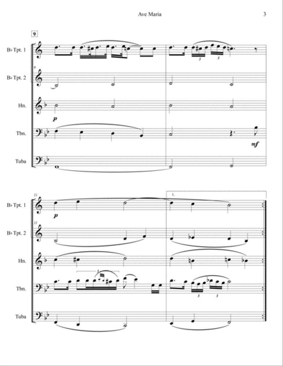 Ave Maria Brass Ensemble scores gallery preview page 3