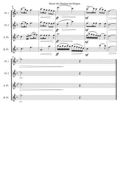 Süsser die Glocken (The bells never sound sweeter) for flute quartet image number null