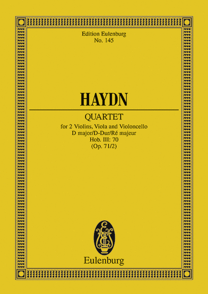 String Quartet in D Major Op. 71/2 Hob.III:70