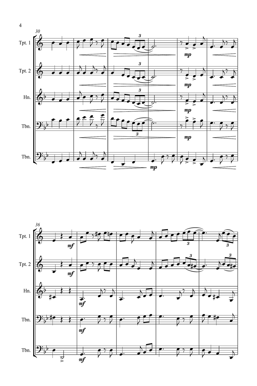 Jazz Carols Collection for Brass Quartet - Set Seven Brass Quartet scores gallery preview page 5