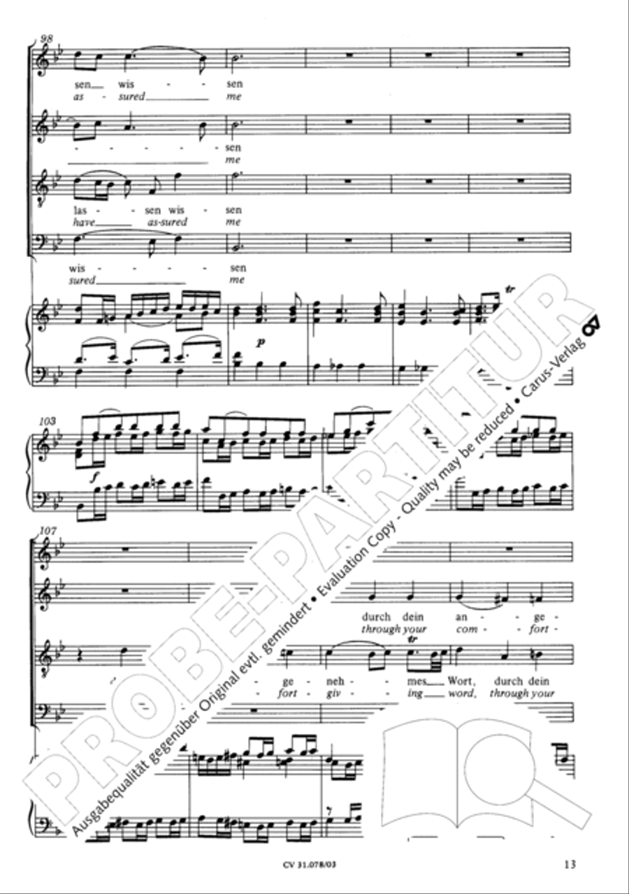 Jesus, you have freed my spirit (Jesu, der du meine Seele) 4-Part scores gallery preview page 14