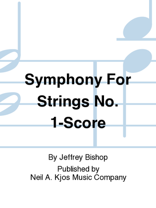 Book cover for Symphony For Strings No. 1-Score