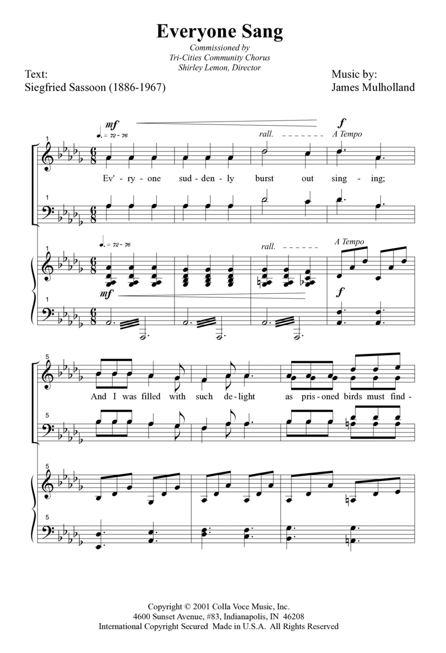 Everyone Sang 4-Part scores gallery preview page 1