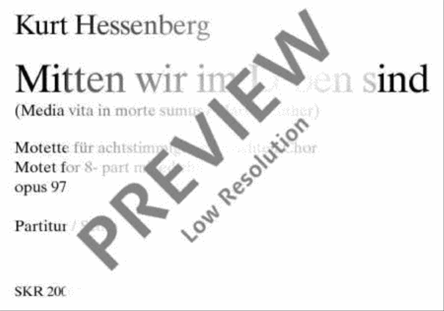 Mitten wir im Leben sind SSAATTBB scores gallery preview page 2