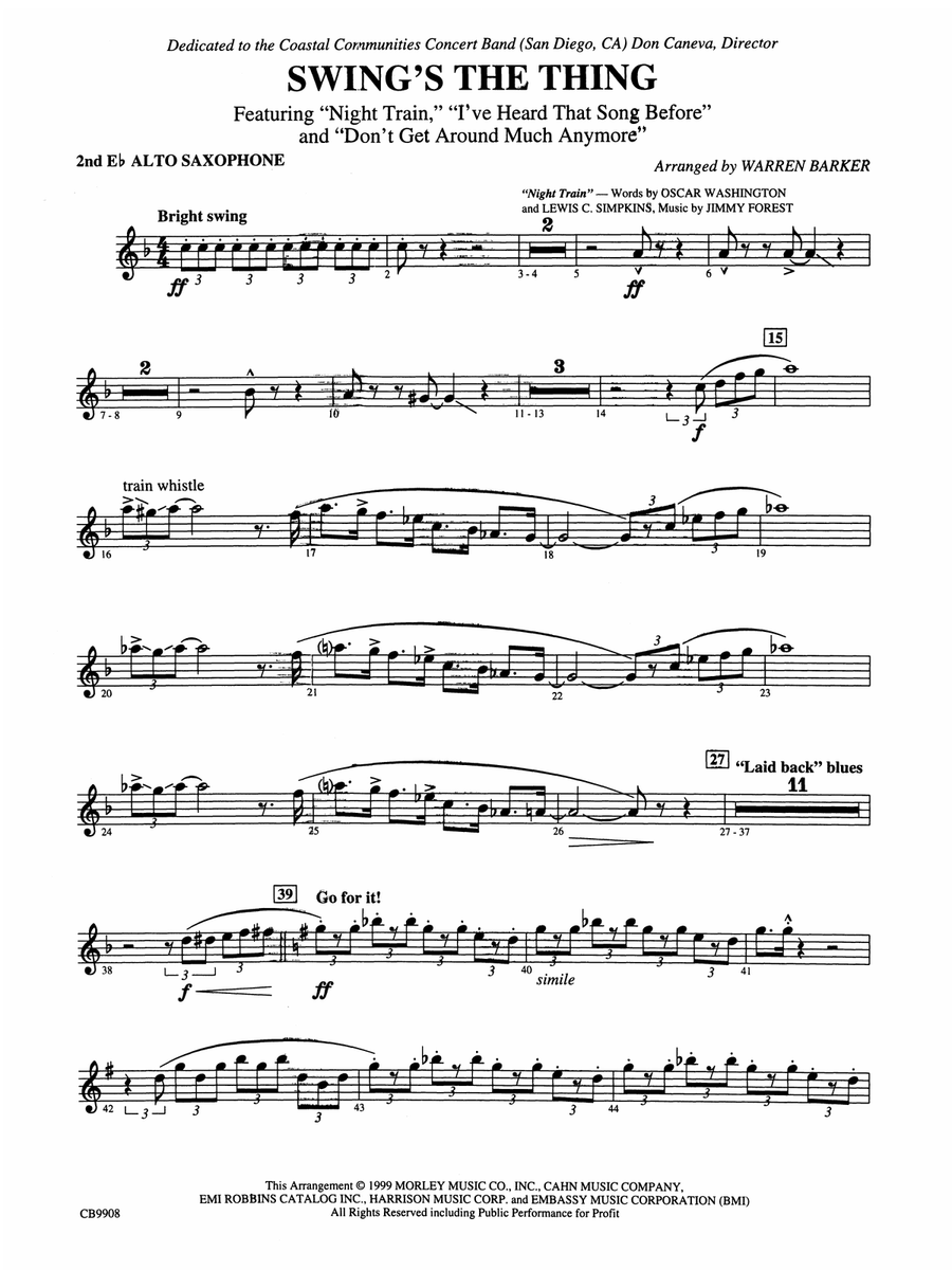 Swing's the Thing: 2nd E-flat Alto Saxophone