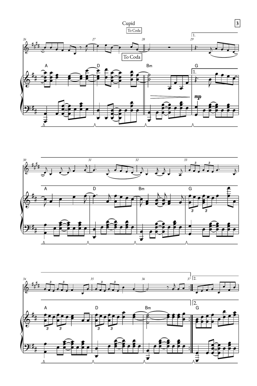 Cupid - Twin Version (Feat. Sabrina Carpenter) B-Flat Clarinet scores gallery preview page 3