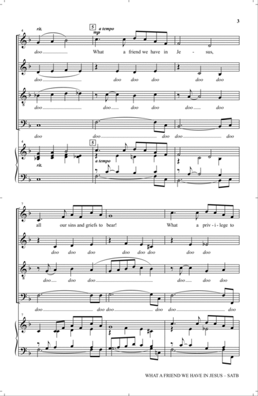 What A Friend We Have In Jesus 4-Part scores gallery preview page 2
