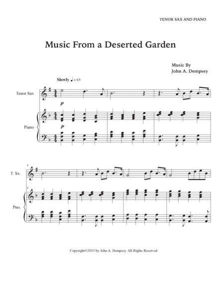 Music From a Deserted Garden (Tenor Sax and Piano) image number null