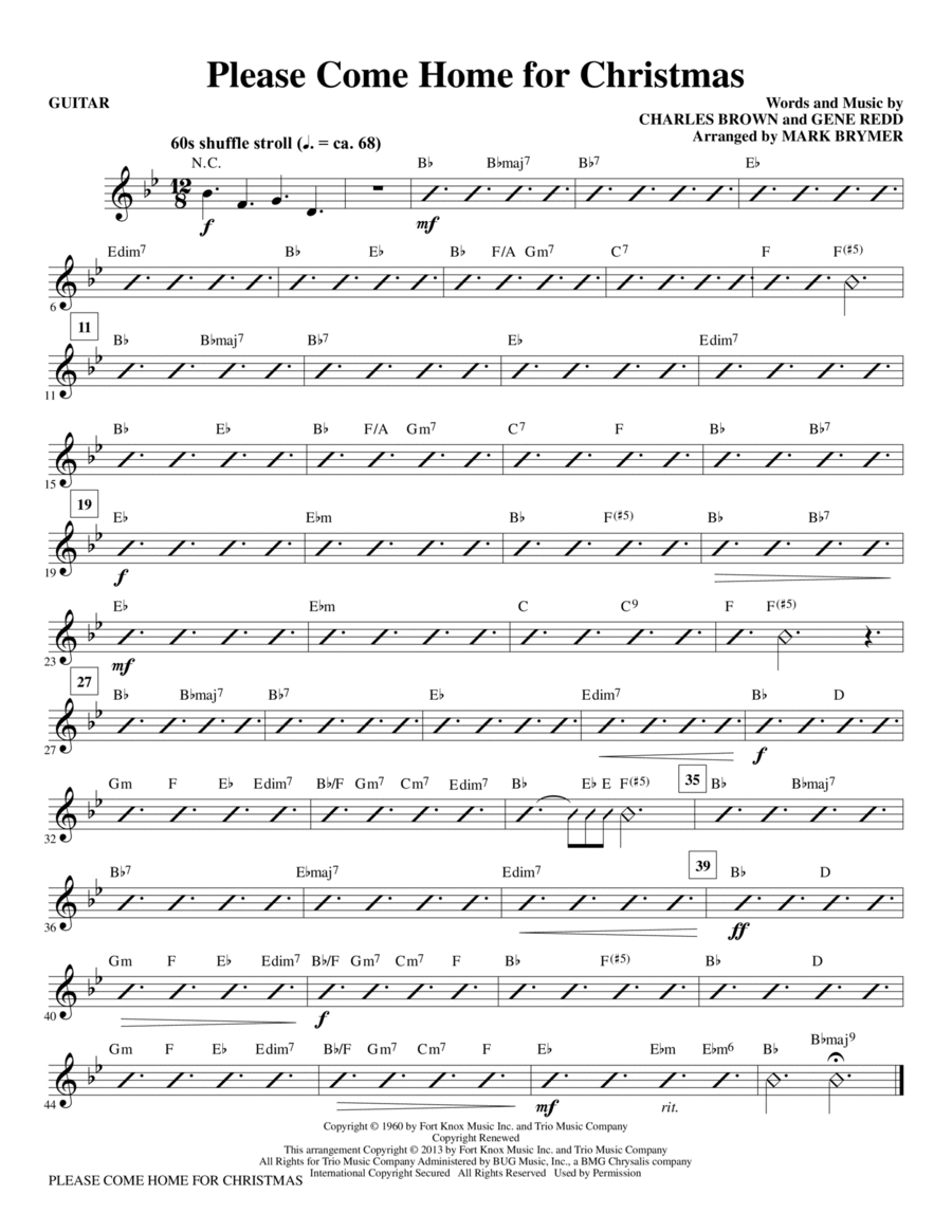 Please Come Home for Christmas (arr. Mark Brymer) - Guitar Choir scores gallery preview page 1