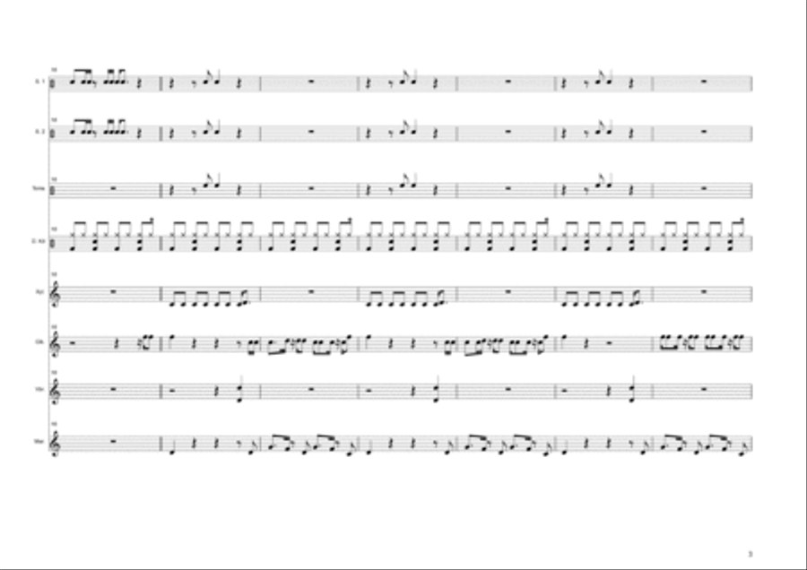 Uptown Funk Percussion Ensemble scores gallery preview page 3