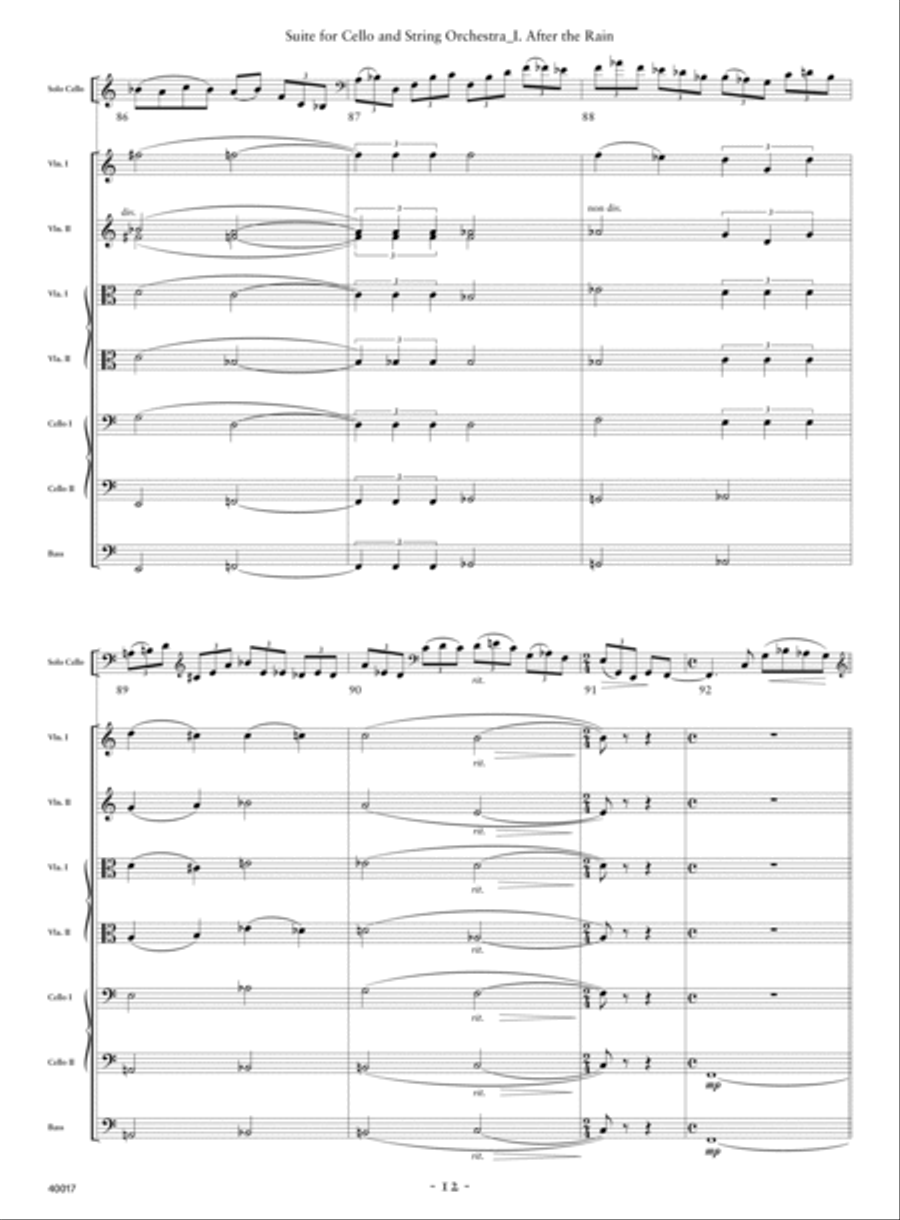 Suite for Cello and String Orchestra String Orchestra scores gallery preview page 9