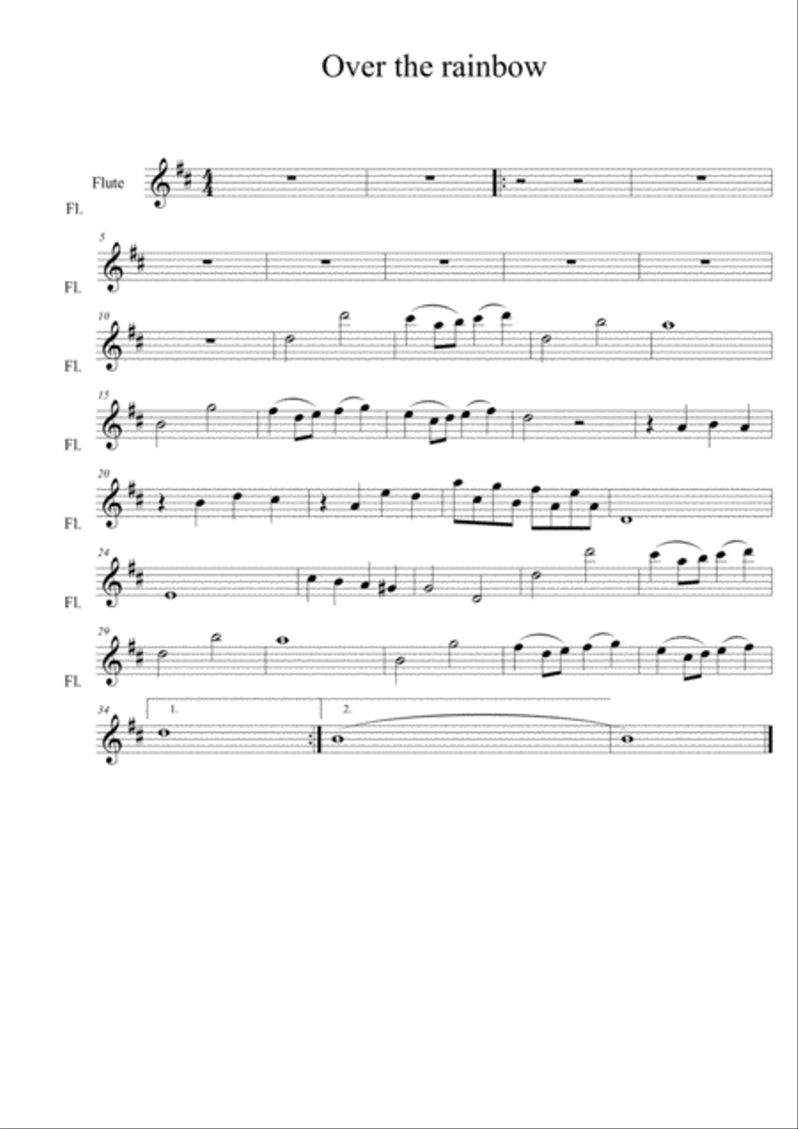 Over The Rainbow (from The Wizard Of Oz) Flute scores gallery preview page 5