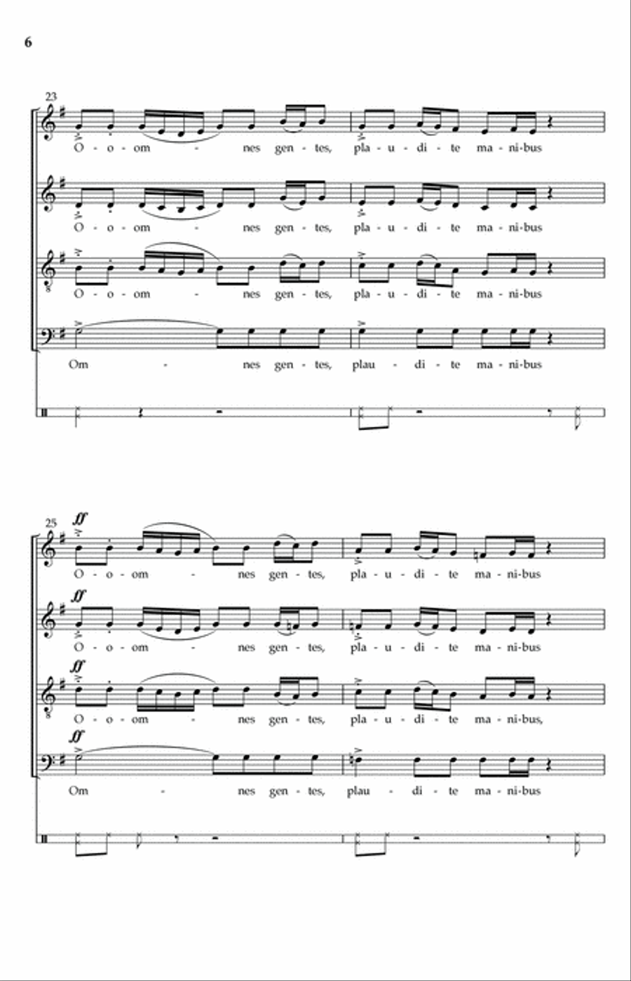 Omnes Gentes, Plaudite Manibus 4-Part scores gallery preview page 4