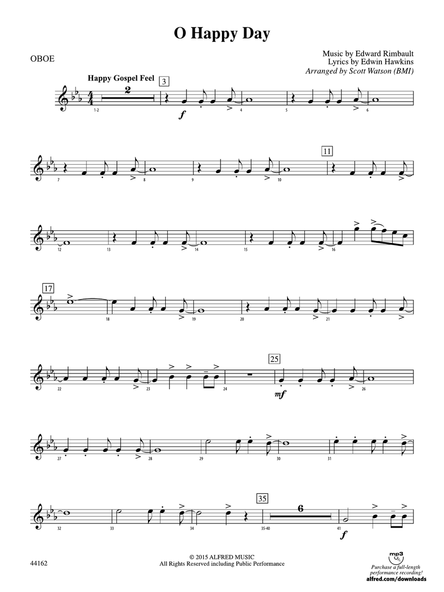 O Happy Day: Oboe