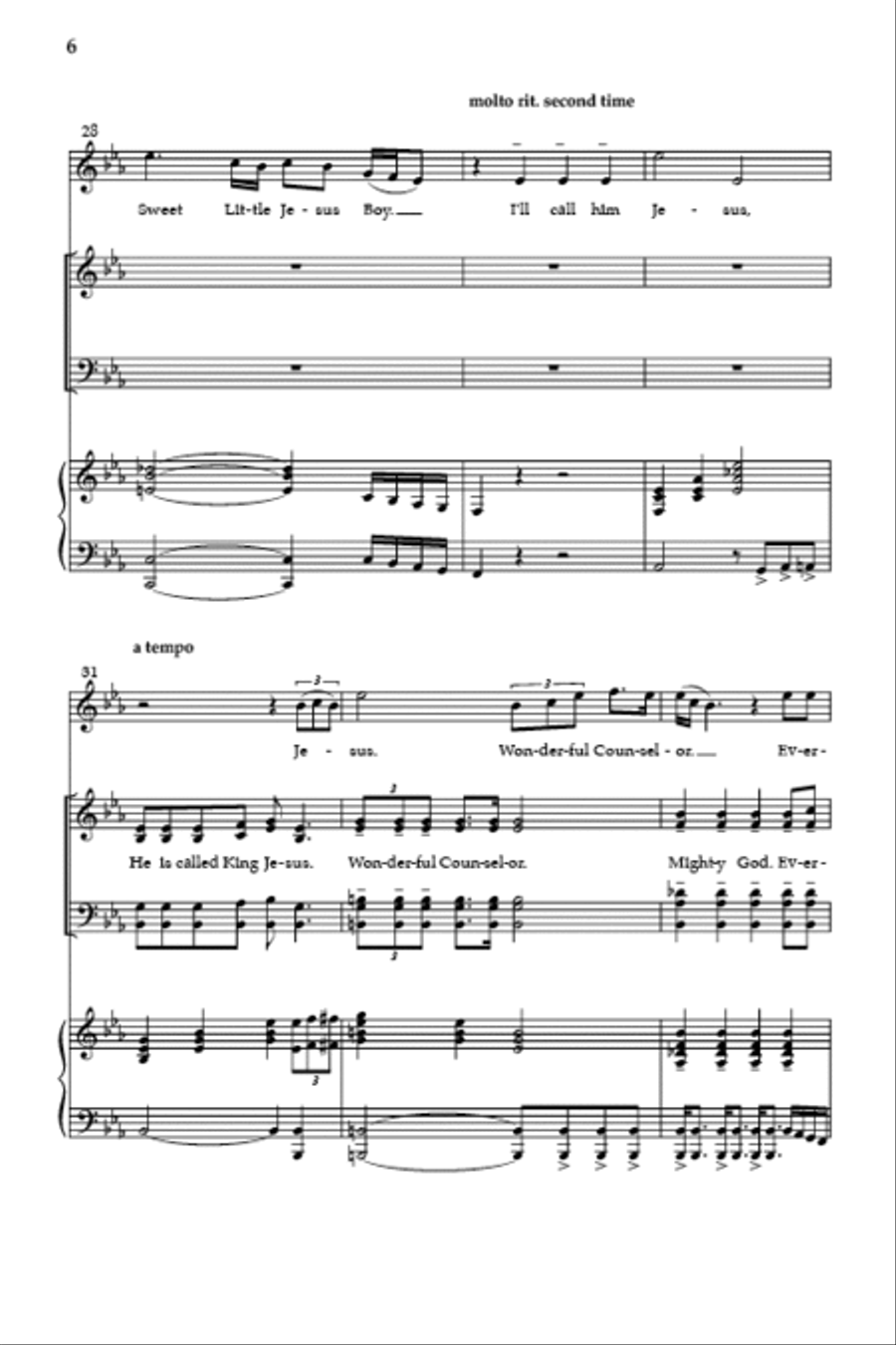 Mary Had a Baby 4-Part scores gallery preview page 6
