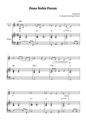 Dona Nobis Pacem - for french horn (with piano accompaniment with chords)
