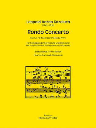 Rondo Concerto für Cembalo (oder Pianoforte) und Orchester Es-Dur op. Postolka IV:11