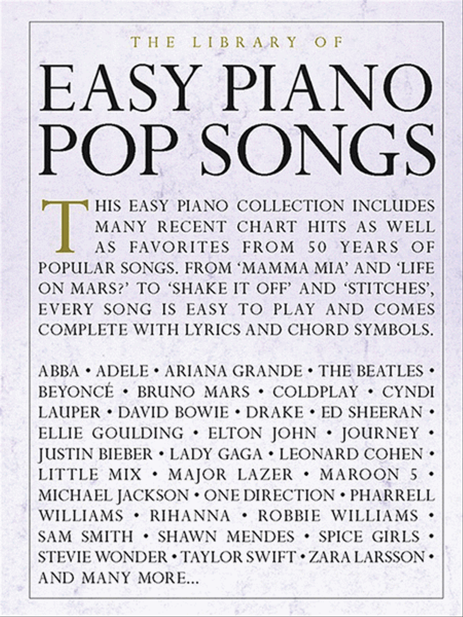 The Library of Easy Piano Pop Songs Easy Piano scores gallery preview page 1