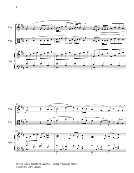 SAVIOR, LIKE A SHEPHERD LEAD US (Trio – Violin, Viola & Piano with Parts) image number null