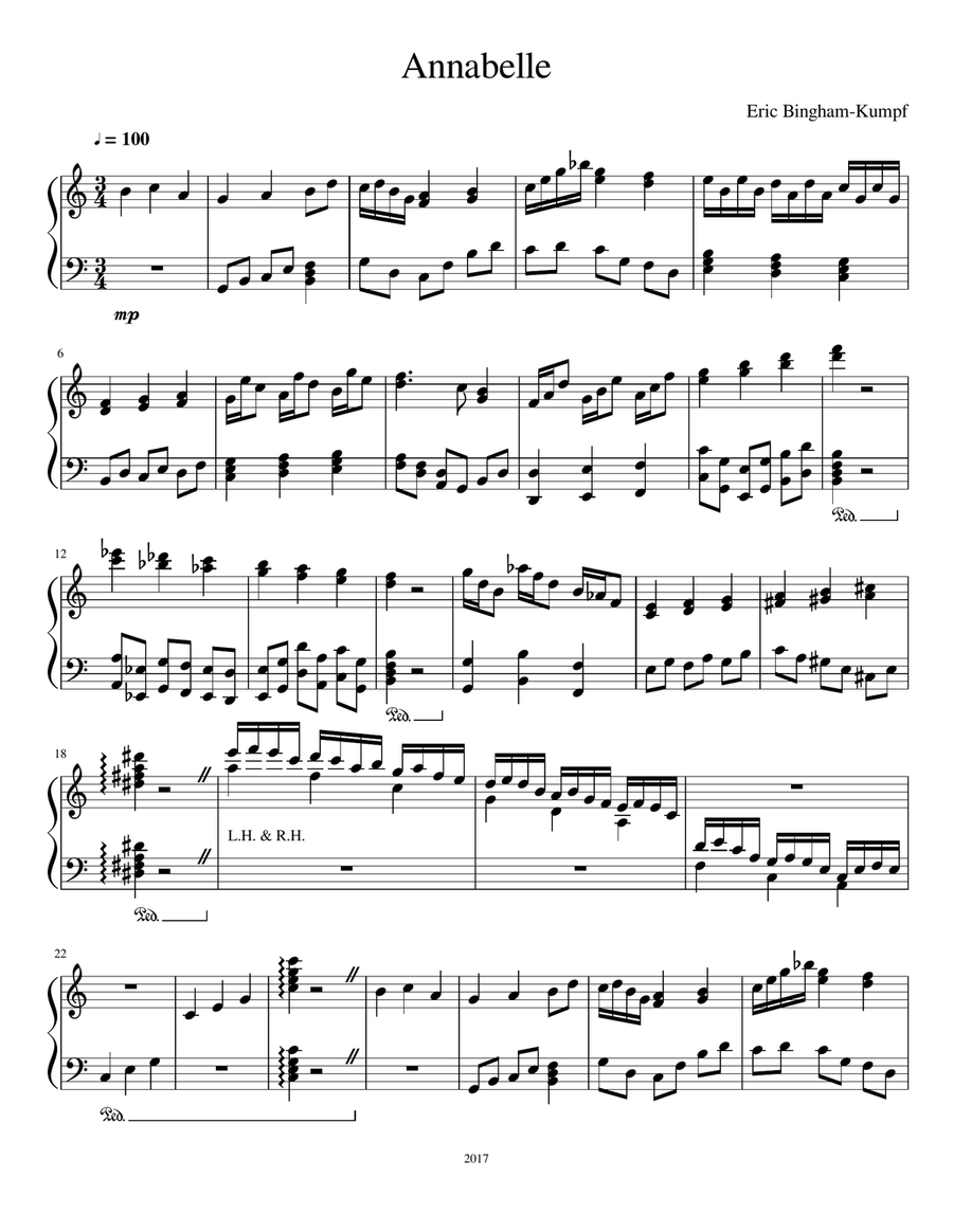 Annabelle Piano Solo scores gallery preview page 1
