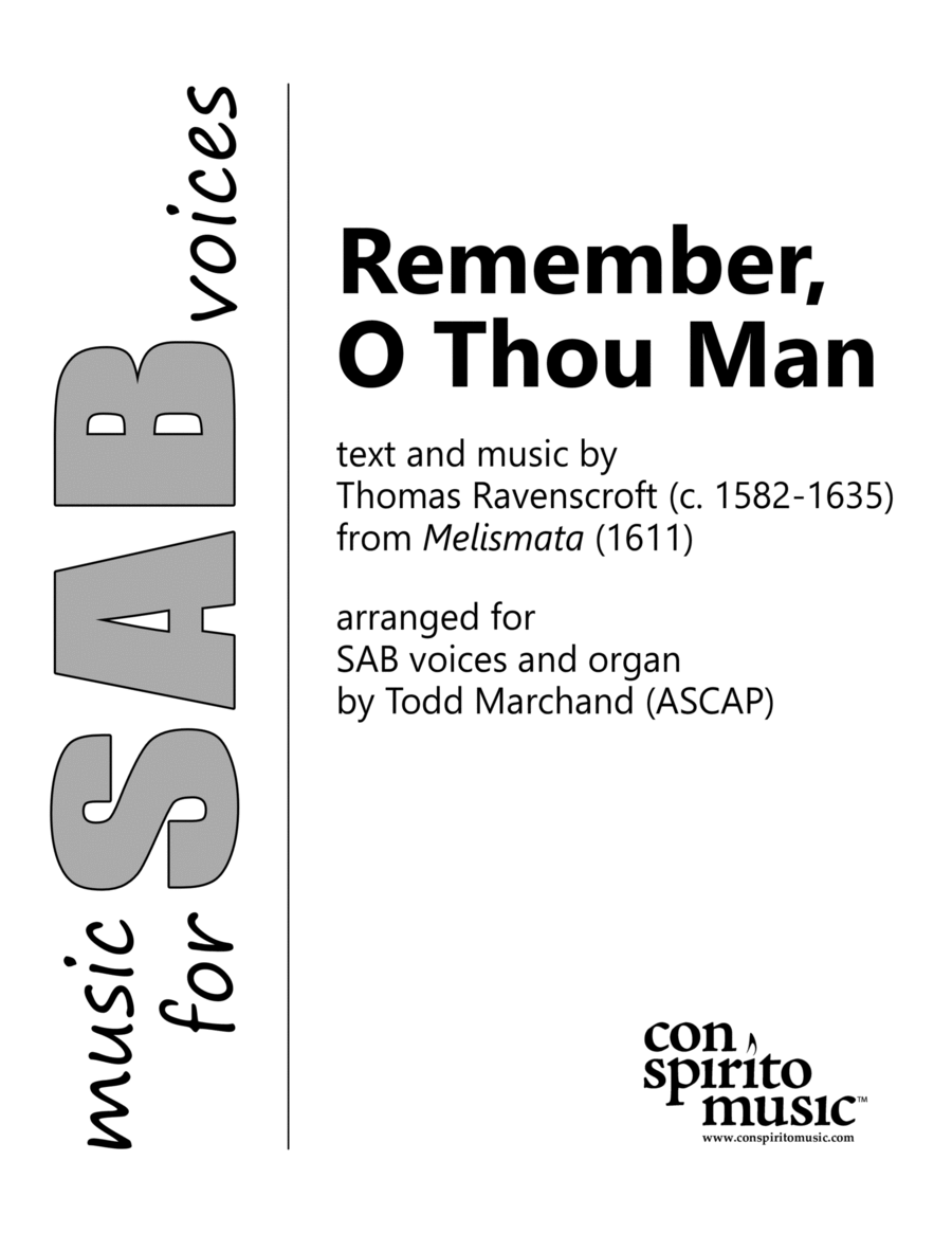 Remember, O Thou Man - SAB voices, organ 3-Part scores gallery preview page 1