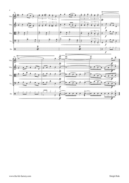 Sleigh Ride - Easy Swing - String Quartet