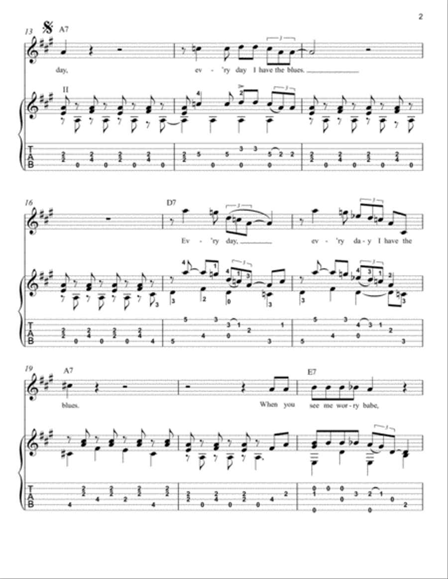 Every Day I Have The Blues Electric Guitar scores gallery preview page 2