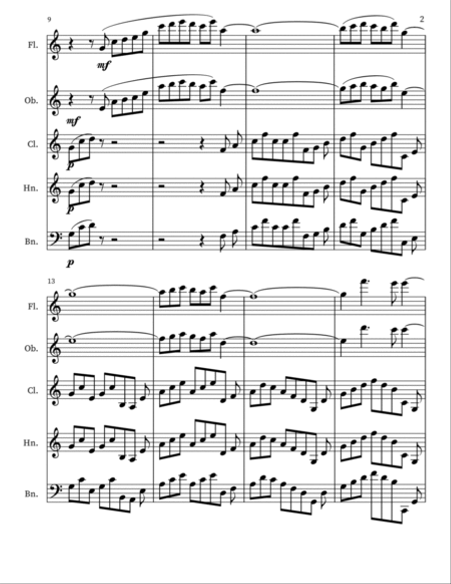 The Homecoming The Homecoming Woodwind Quintet scores gallery preview page 2