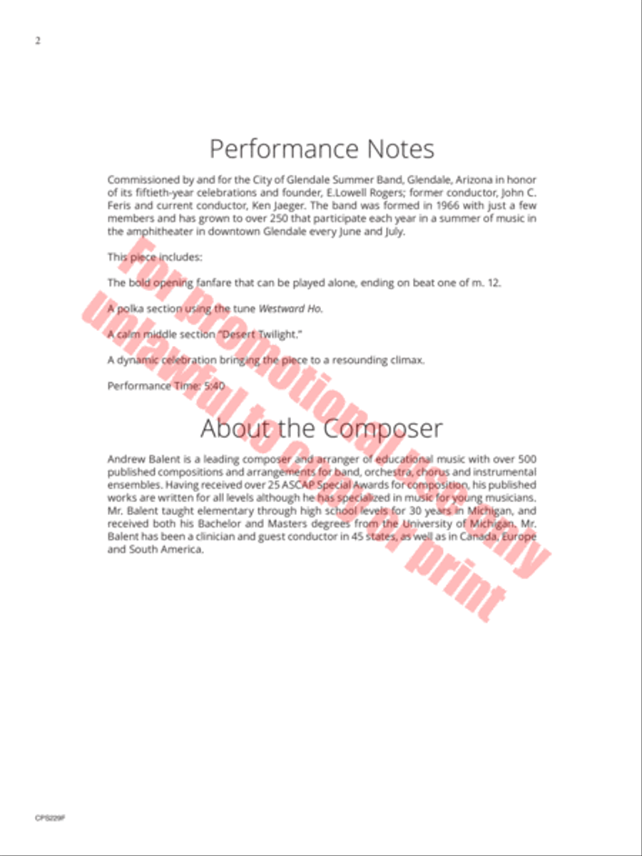 An Arizona Celebration An Arizona Celebration Concert Band scores gallery preview page 3