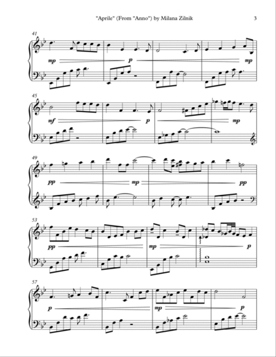 Aprile Piano Solo scores gallery preview page 3