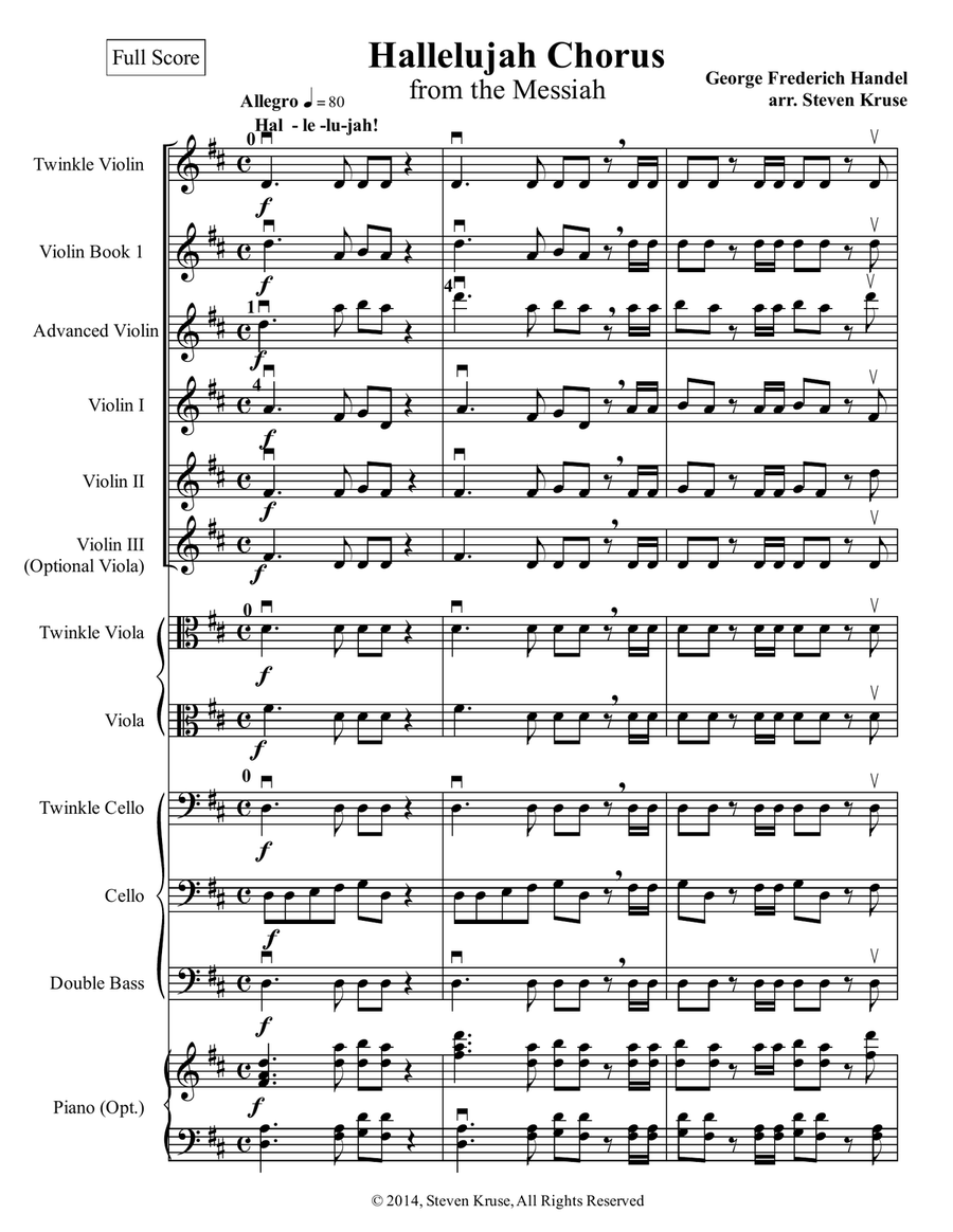 Hallelujah Chorus the Messiah for Multi-Level String Orchestra String Orchestra scores gallery preview page 4