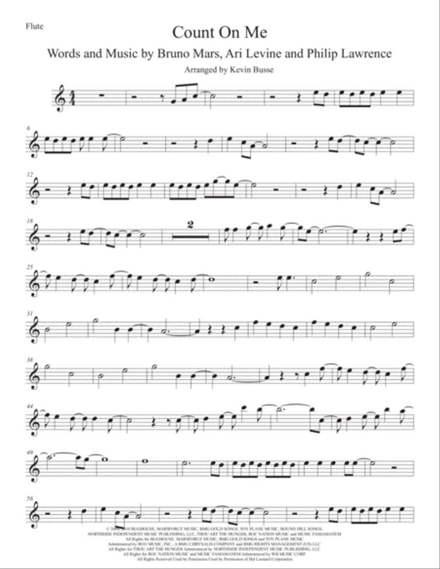 Count On Me Flute Solo scores gallery preview page 1