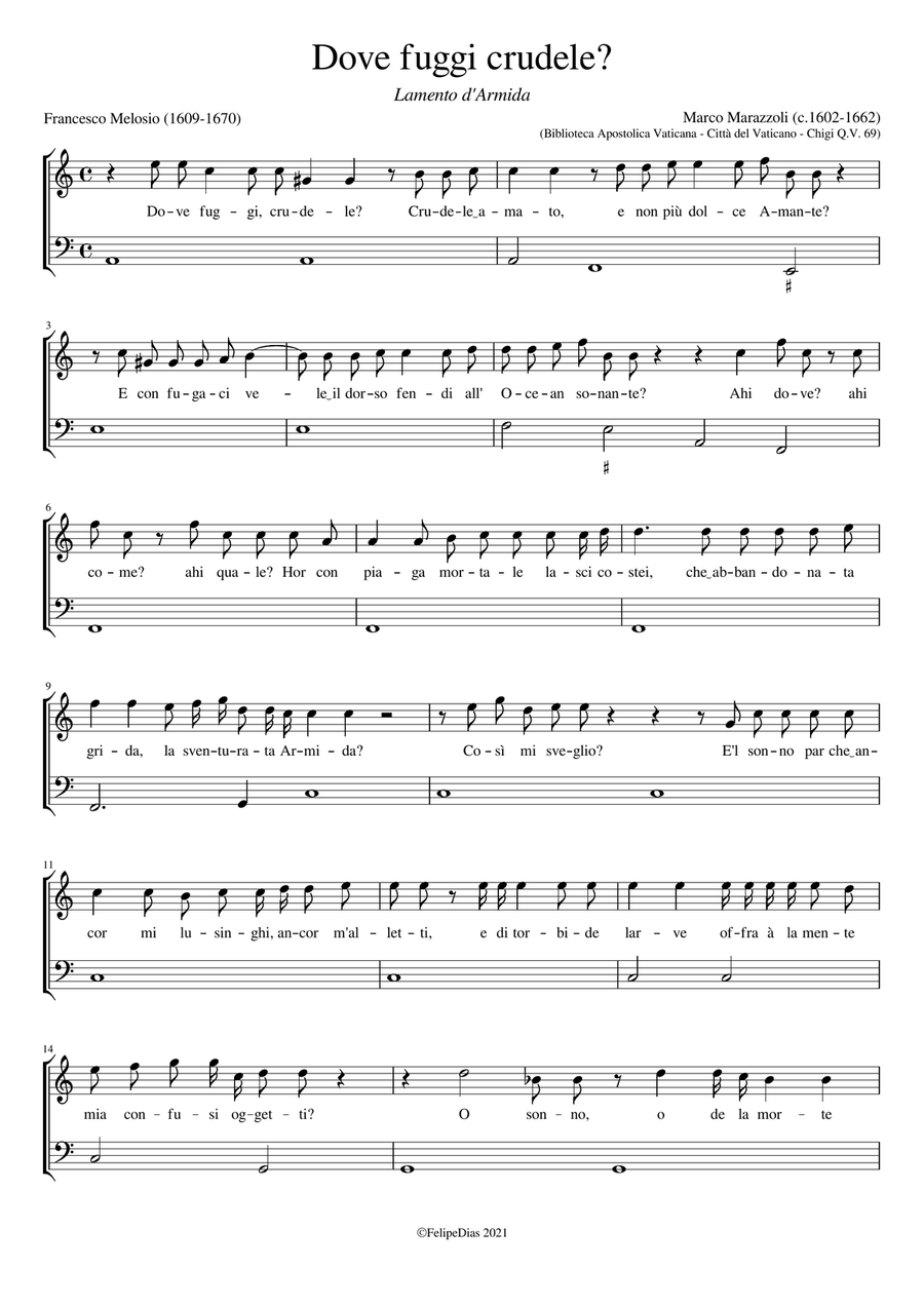Lamento d'Armida: Dove fuggi crudele? Voice Solo scores gallery preview page 1