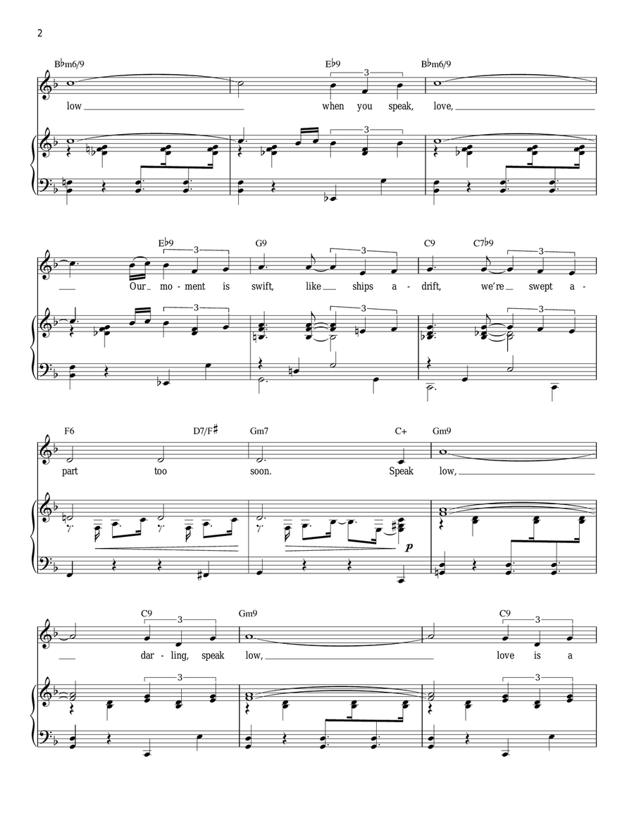 Speak Low Speak Low Piano, Vocal scores gallery preview page 2