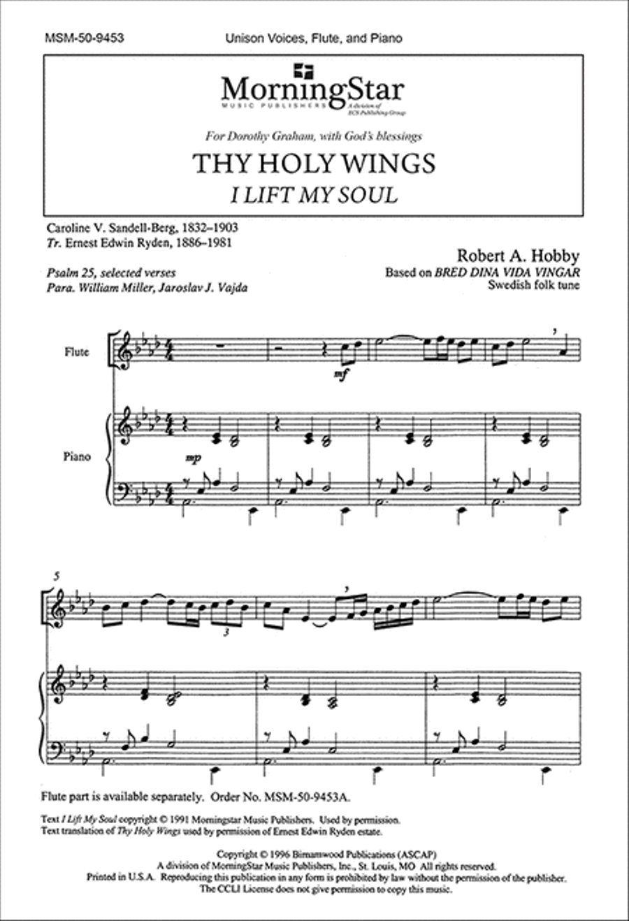 Thy Holy Wings I Lift My Soul Unison Choir scores gallery preview page 1