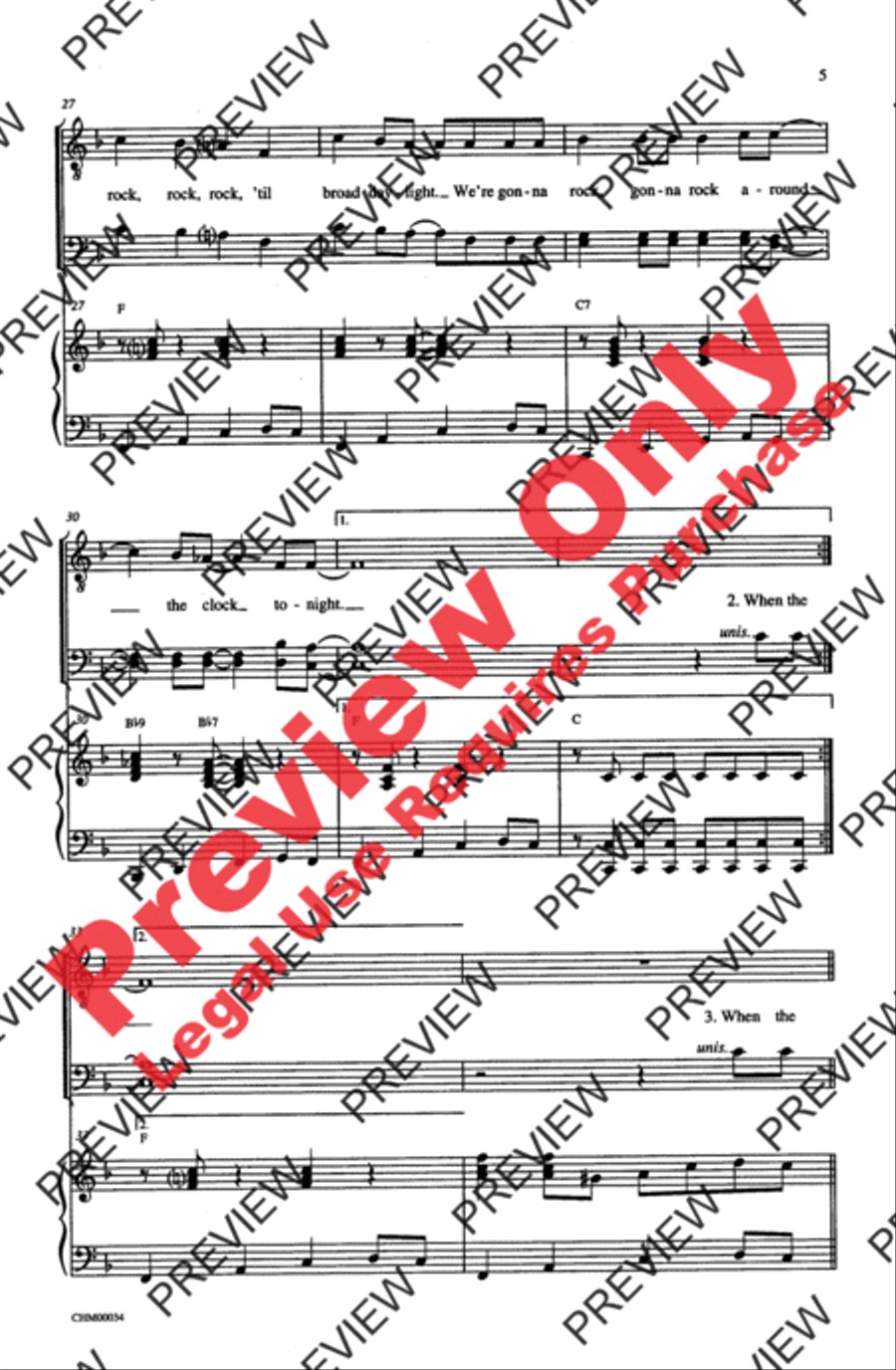 Rock Around the Clock Men's Choir scores gallery preview page 5
