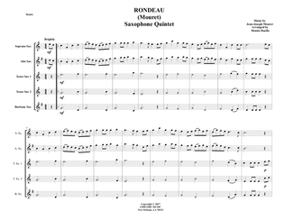 RONDEAU (Mouret) - Saxophone Quintet (SATTB) - Intermediate Level