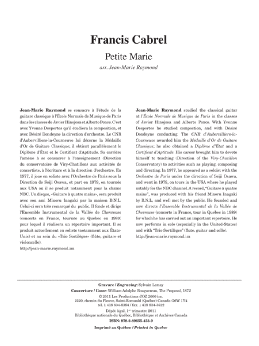 Petite Marie Petite Marie Classical Guitar scores gallery preview page 2