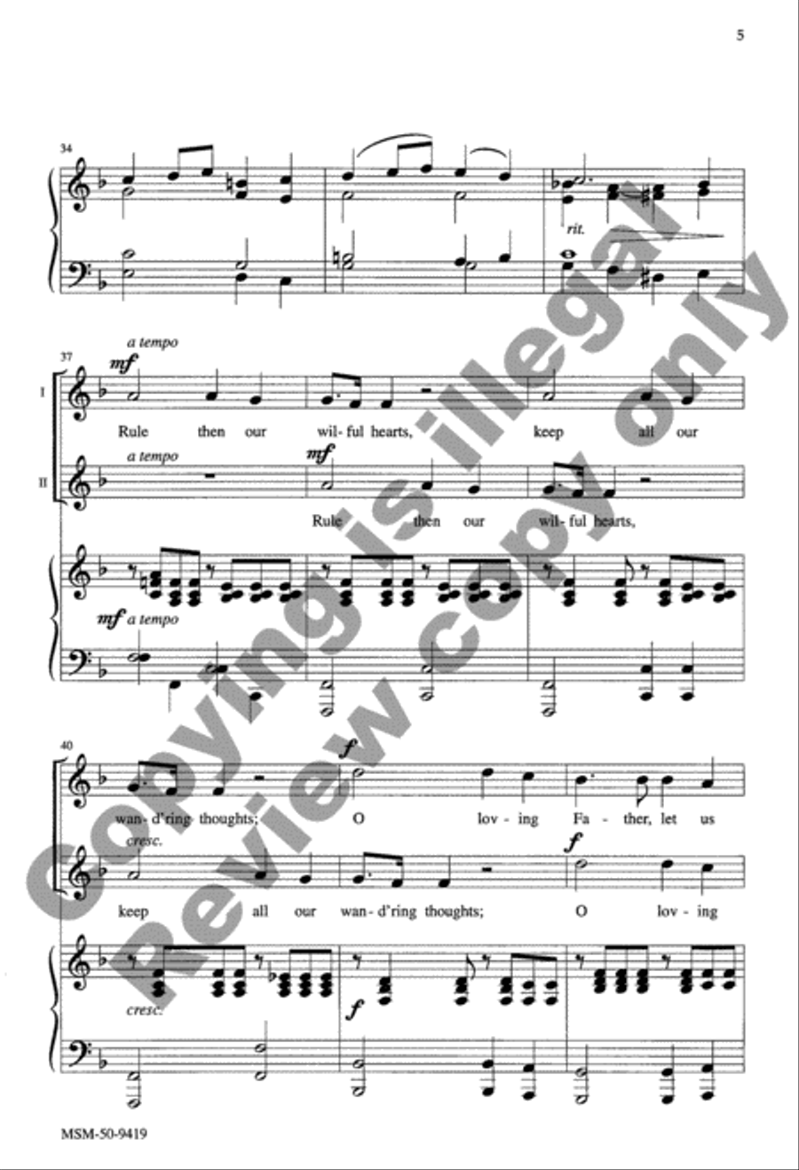 O Lord Most Holy 3-Part scores gallery preview page 6