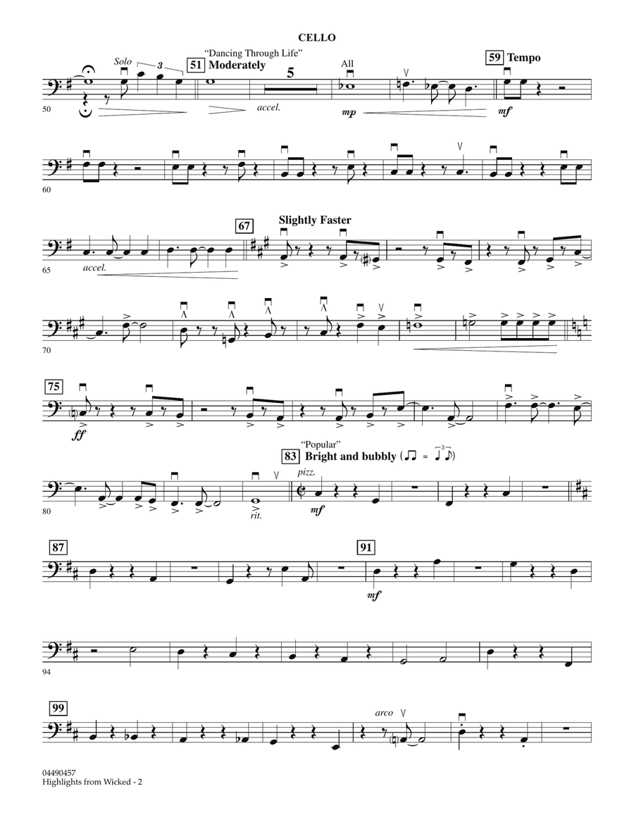 Highlights from Wicked - Cello Full Orchestra scores gallery preview page 2