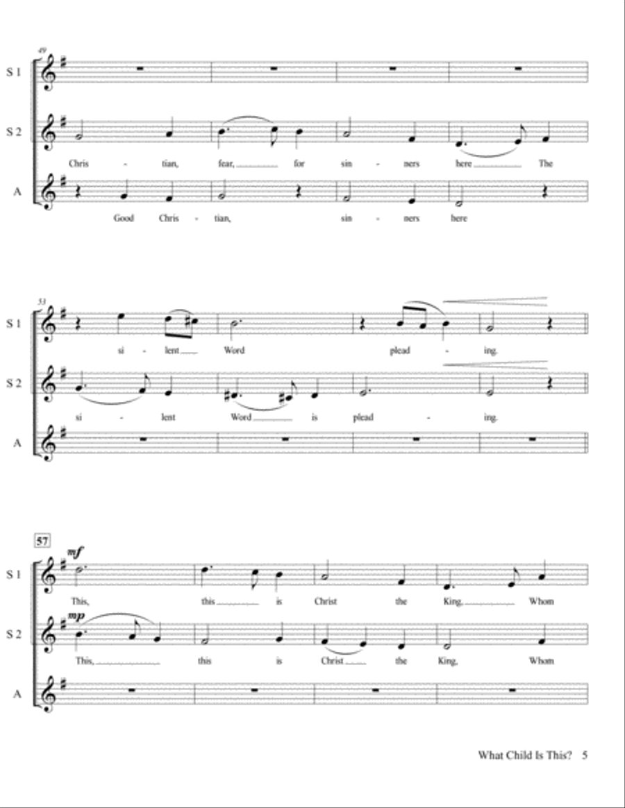 What Child Is This? - SSA A Cappella SSA scores gallery preview page 6