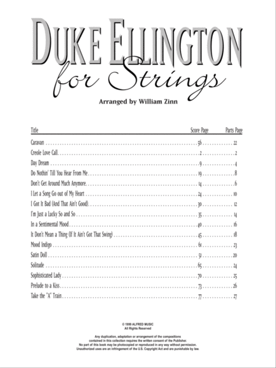 Duke Ellington for Strings String Orchestra scores gallery preview page 2