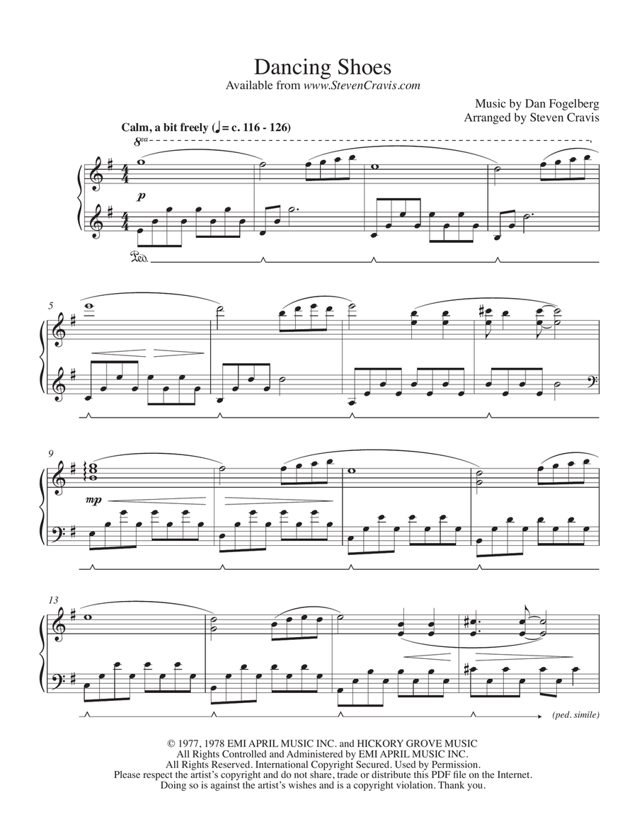 Dancing Shoes Piano Solo scores gallery preview page 1