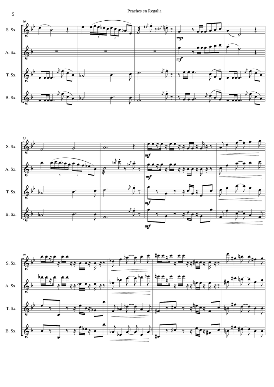 Peaches En Regalia Woodwind Quartet scores gallery preview page 2