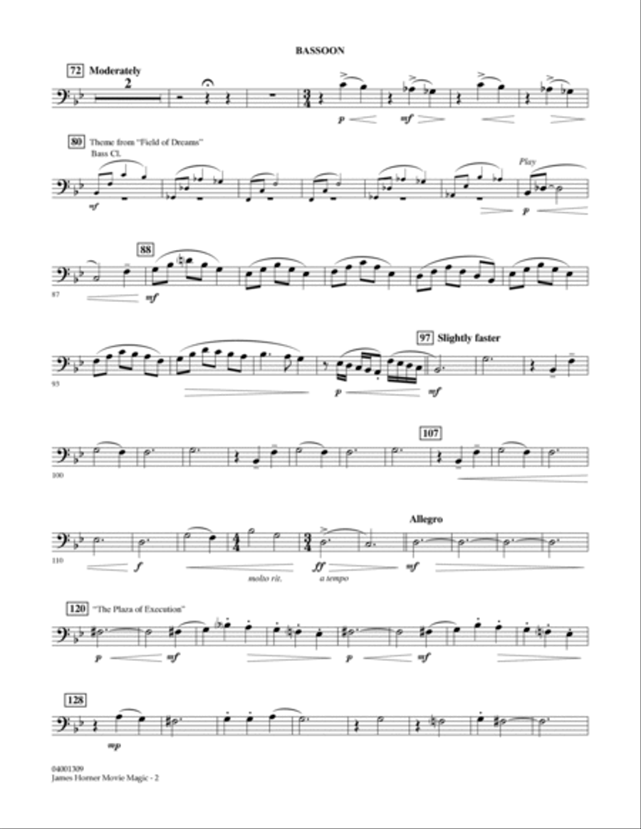 James Horner Movie Magic - Bassoon Concert Band scores gallery preview page 2